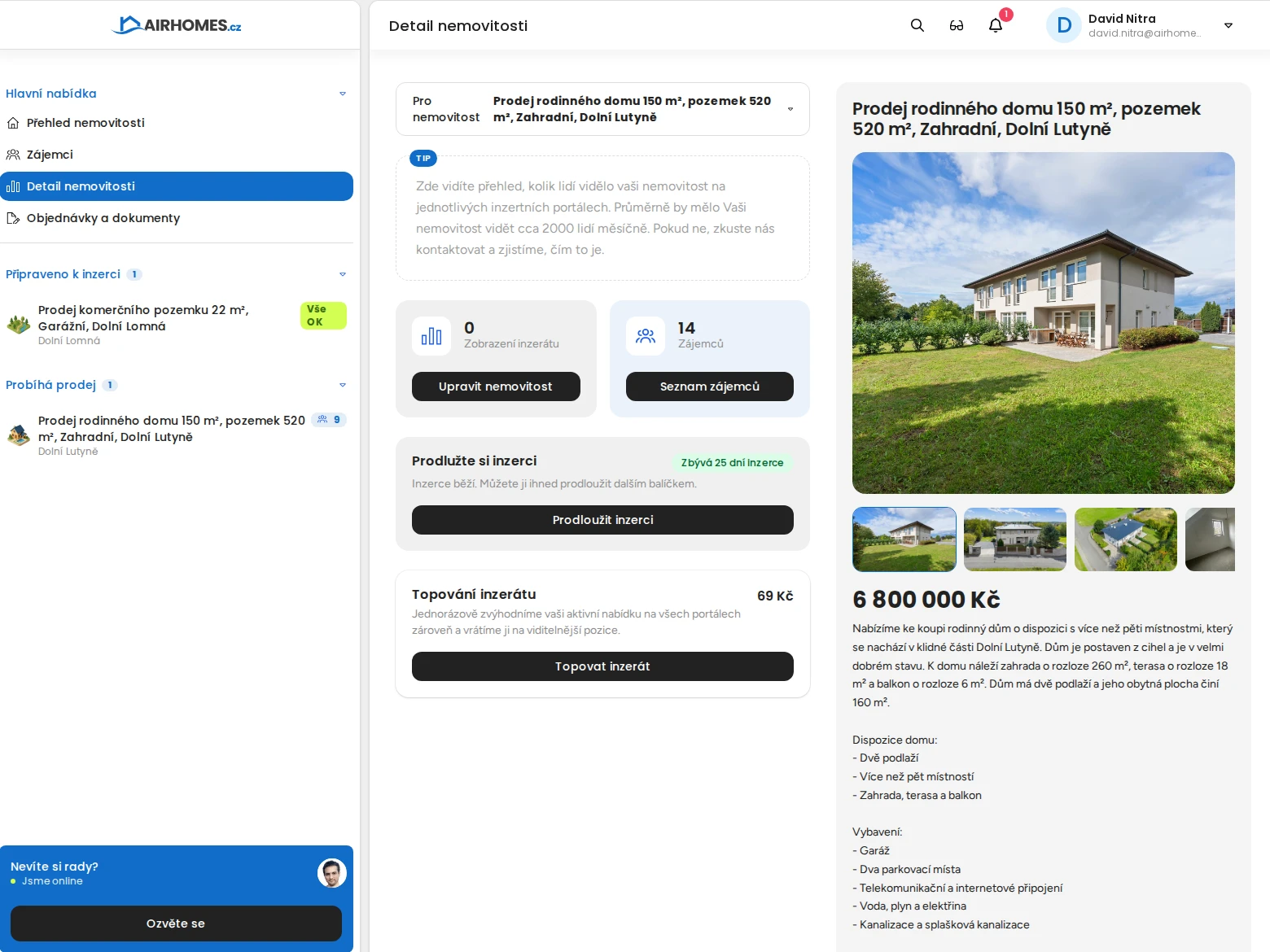 Property detail and statistics