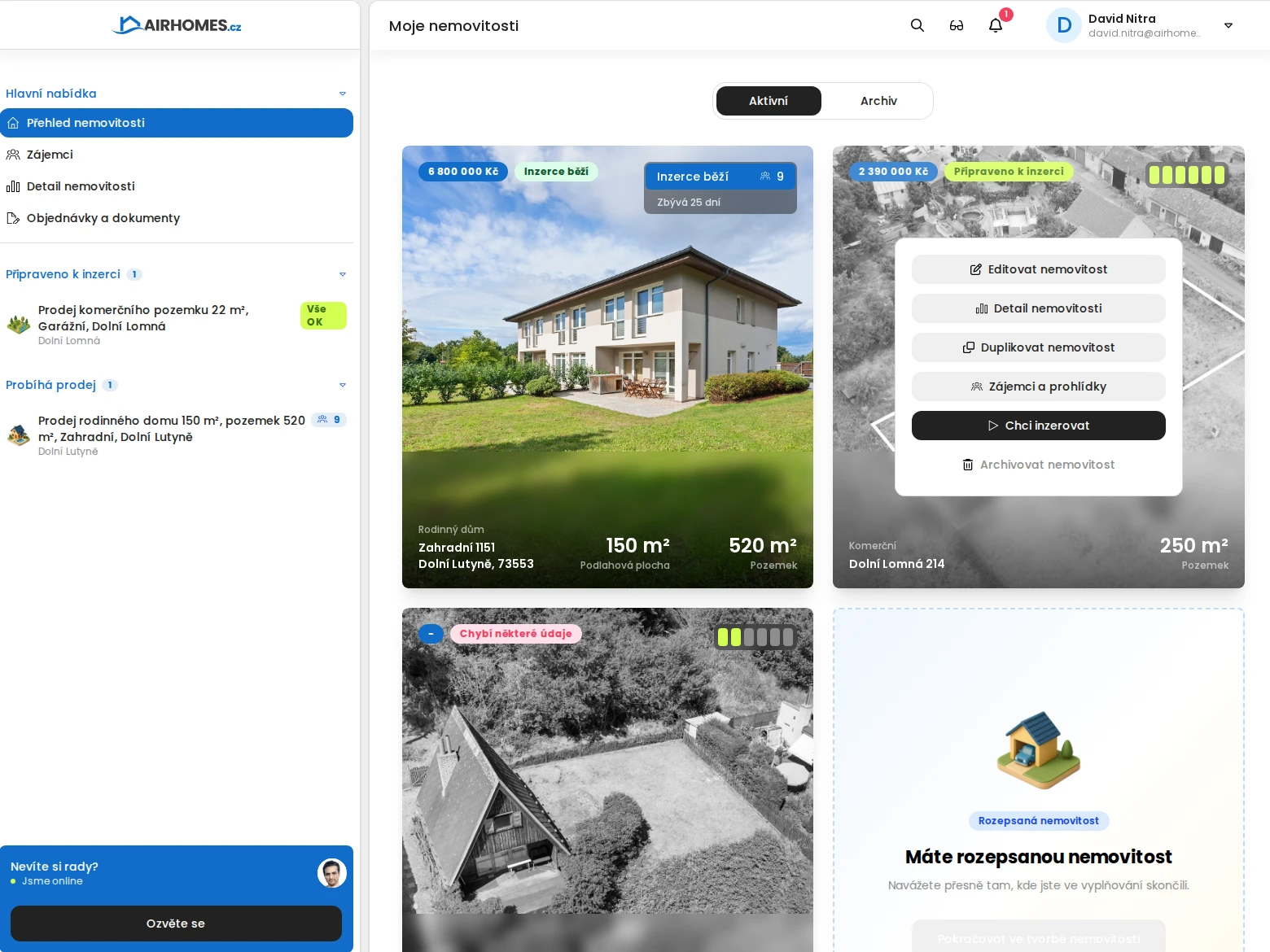 Overview of your properties